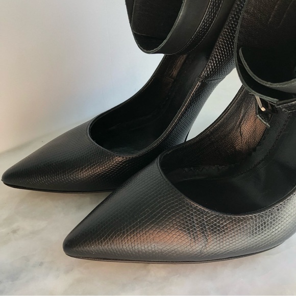 ALL SAINTS Leather Ankle Cuff Pointed Toe Textured high heels Women’s size 7 - Picture 13 of 15